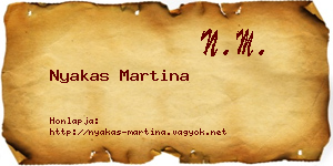 Nyakas Martina névjegykártya